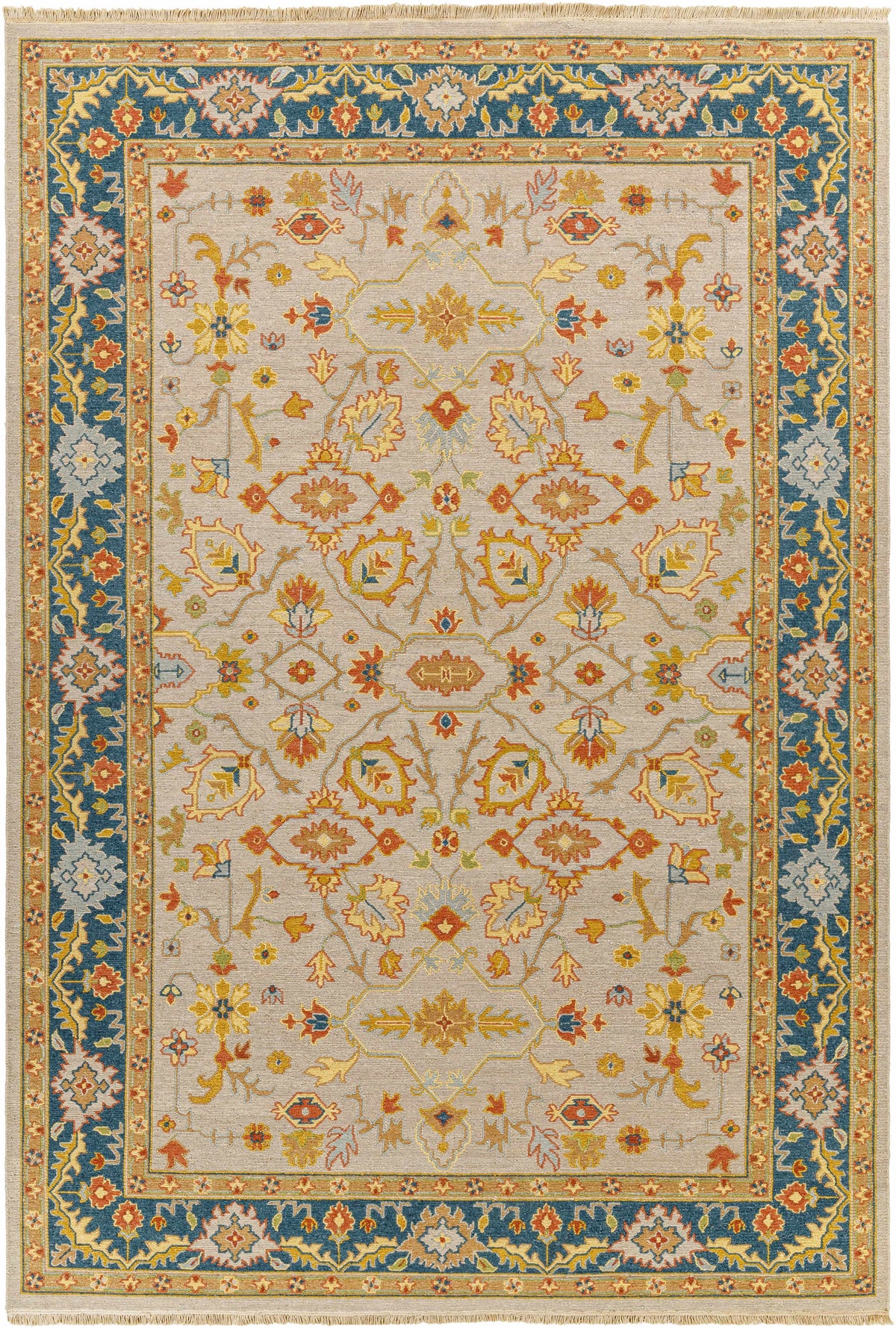 Teal Hand Knotted 70% Wool, 30% Viscose Traditional Rectangle Handmade rug, Indoor use only, has fringe, non-washable. runner also available
