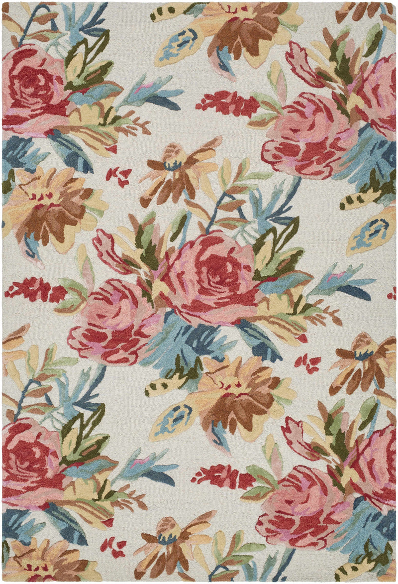Cream Hand Tufted 60% Wool, 40% Viscose Cottage Rectangle Handmade rug, Indoor use only, no fringe, non-washable.