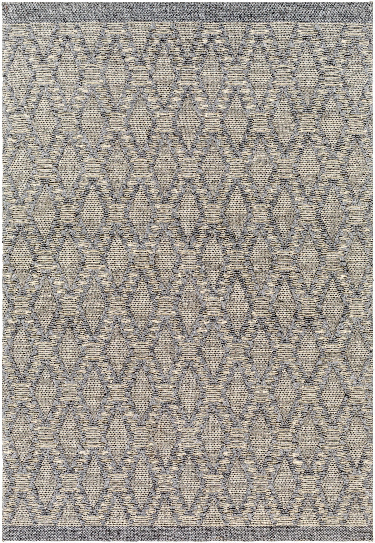 Gray Hand Woven 70% Recycled PET Yarn, 30% Wool Global Rectangle Handmade rug, Indoor use only, no fringe, non-washable. runner also available