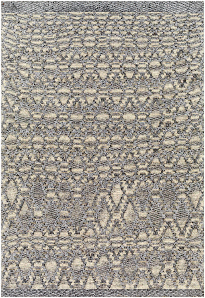 Gray Hand Woven 70% Recycled PET Yarn, 30% Wool Global Rectangle Handmade rug, Indoor use only, no fringe, non-washable. runner also available
