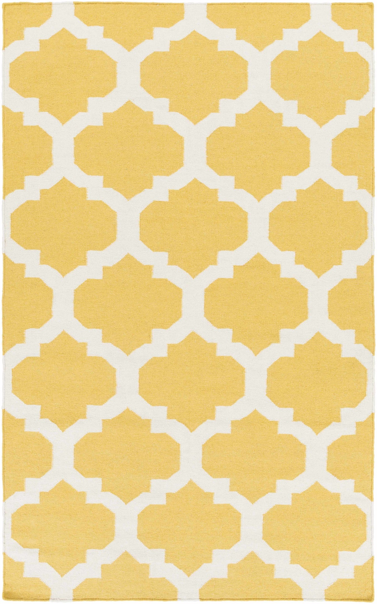 Mustard Hand Woven 100% Wool Modern Rectangle Handmade rug, Indoor use only, no fringe, non-washable.