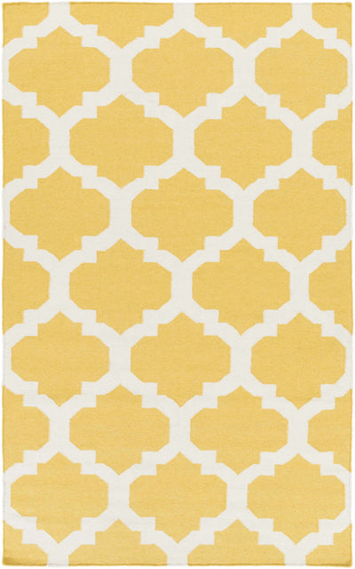 Mustard Hand Woven 100% Wool Modern Rectangle Handmade rug, Indoor use only, no fringe, non-washable.
