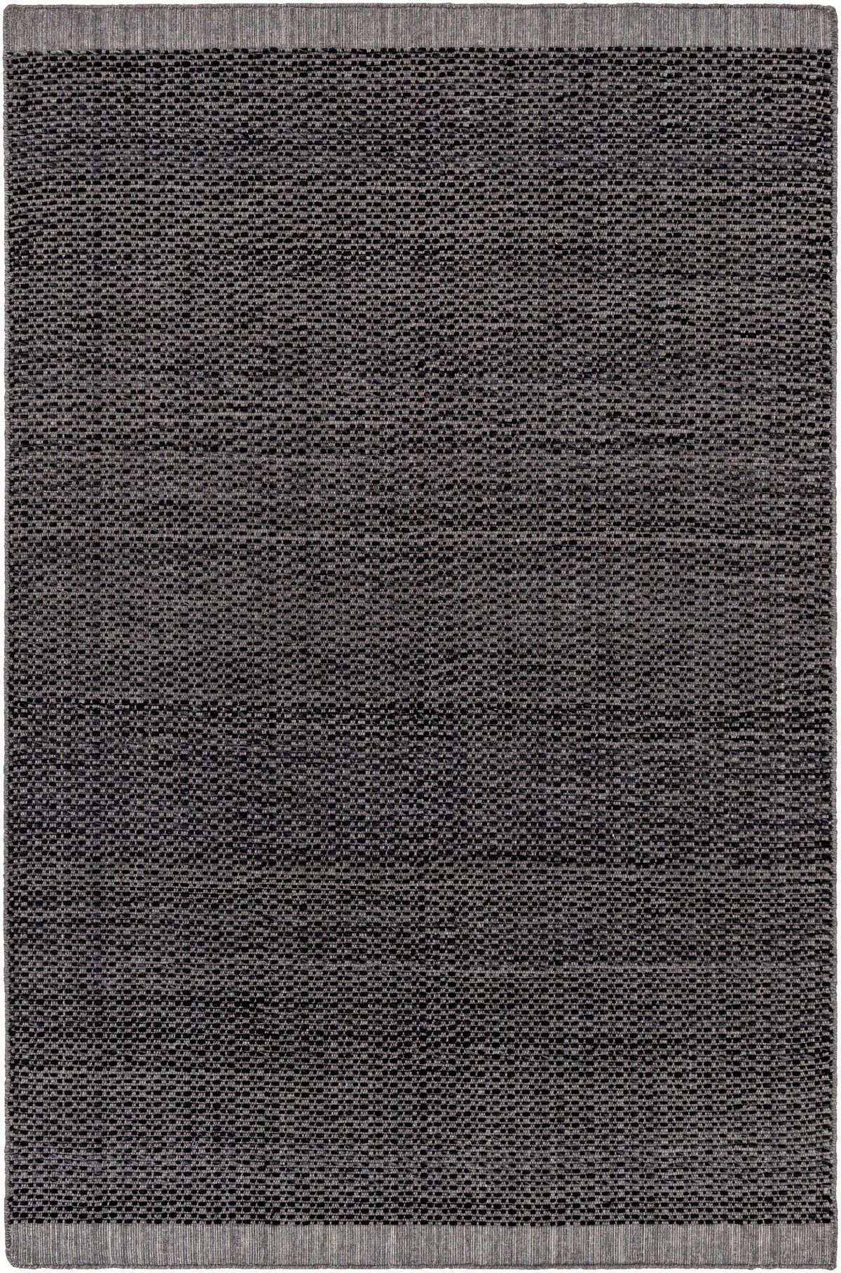Black Hand Loomed 100% Recycled PET Yarn Cottage Rectangle Handmade rug, Indoor use only, no fringe, non-washable.