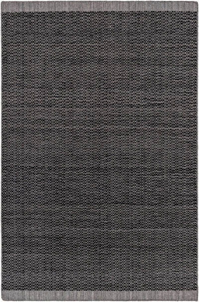 Black Hand Loomed 100% Recycled PET Yarn Cottage Rectangle Handmade rug, Indoor use only, no fringe, non-washable.