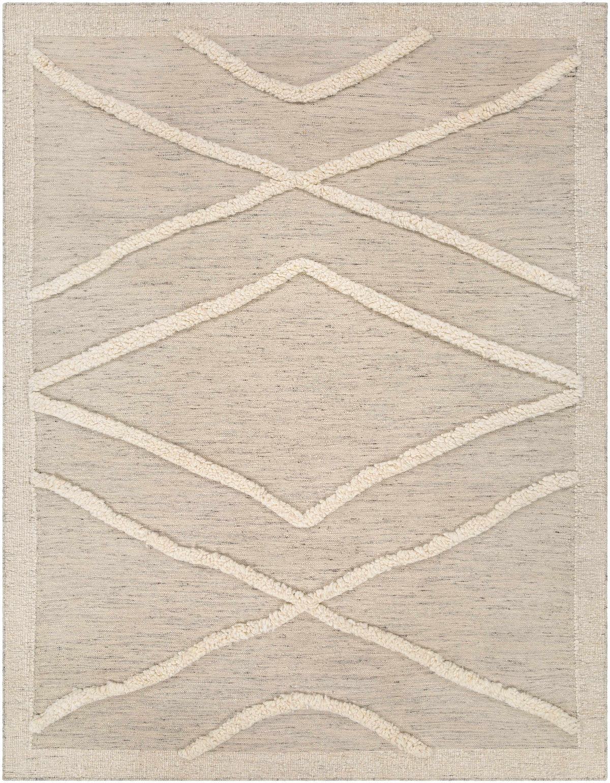 Beige Hand Knotted 100% Wool Global Rectangle Handmade rug, Indoor use only, no fringe, non-washable. runner also available
