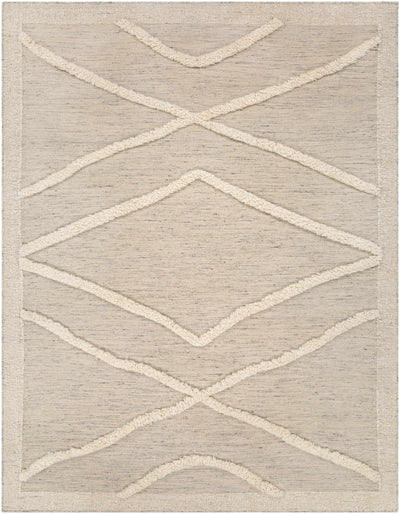 Beige Hand Knotted 100% Wool Global Rectangle Handmade rug, Indoor use only, no fringe, non-washable. runner also available