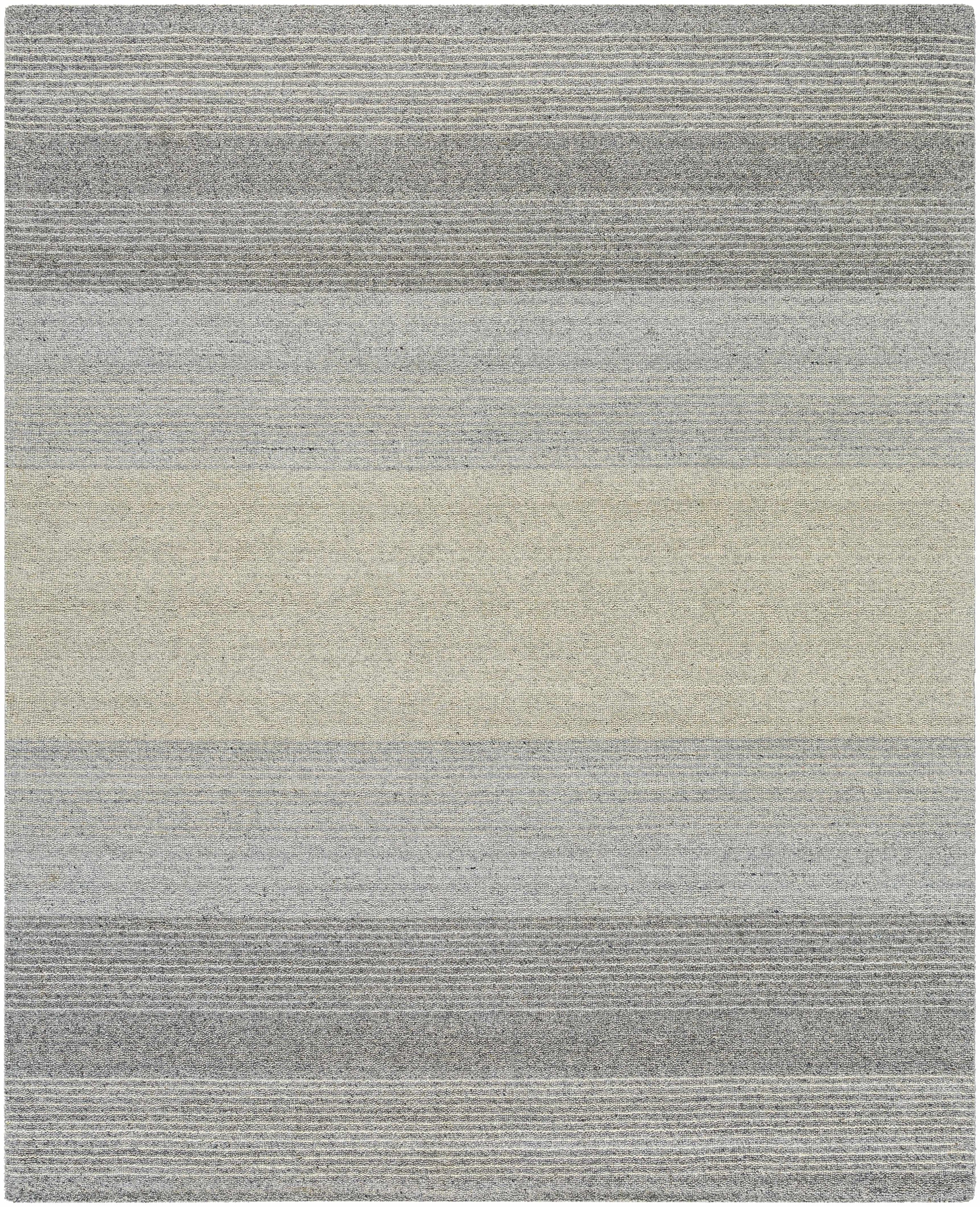 Slate Gray Hand Loomed 100% Wool Cottage Rectangle Handmade rug, Indoor use only, no fringe, non-washable.