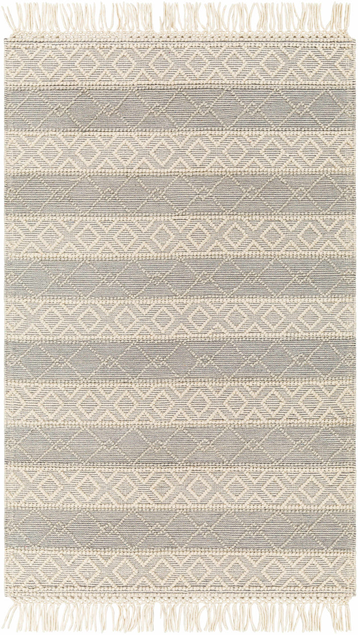 Ivory Hand Woven 60% Wool, 40% Polyester Cottage Rectangle Handmade rug, Indoor use only, has fringe, non-washable. round, runner also available
