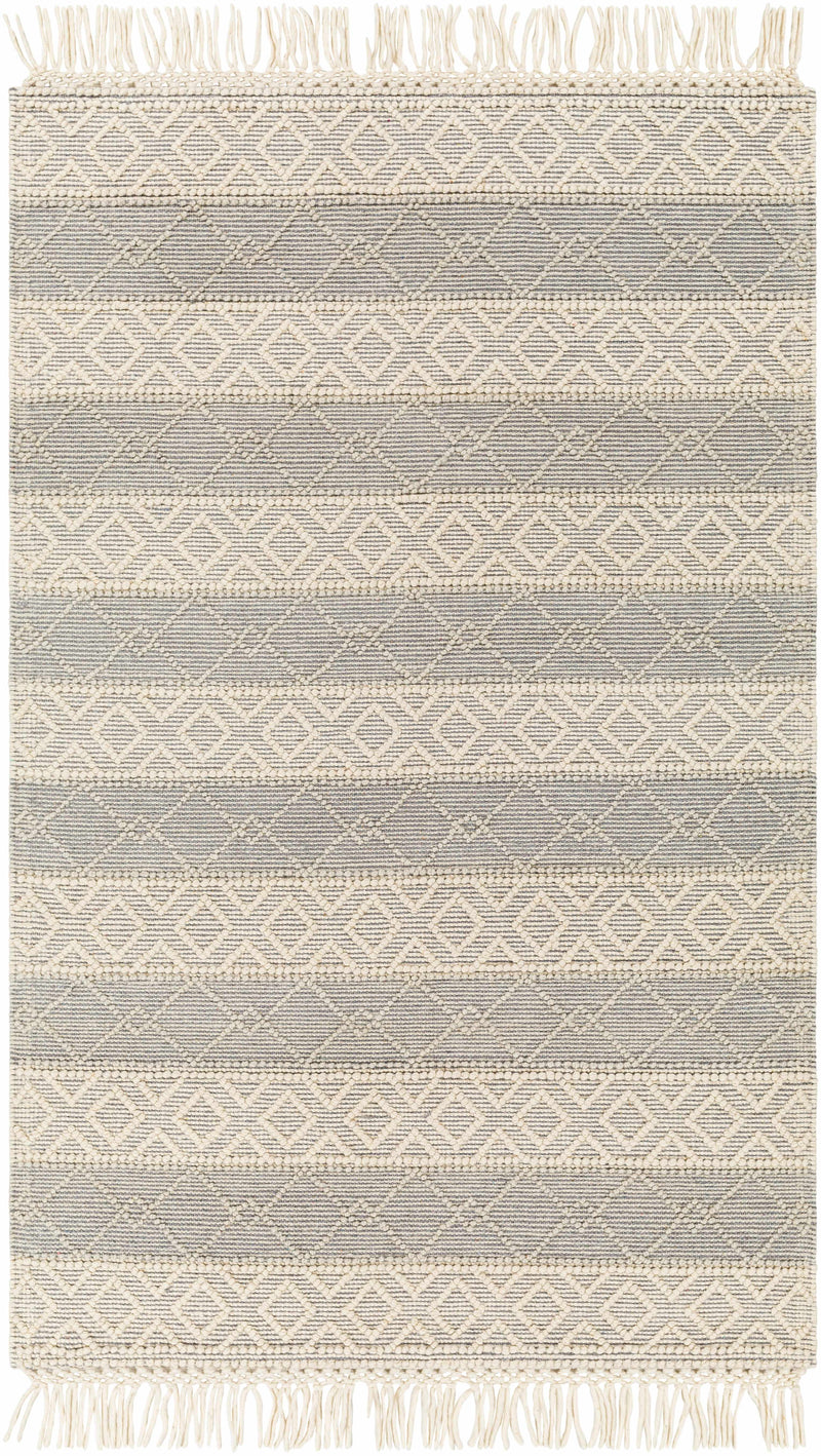 Ivory Hand Woven 60% Wool, 40% Polyester Cottage Rectangle Handmade rug, Indoor use only, has fringe, non-washable. round, runner also available