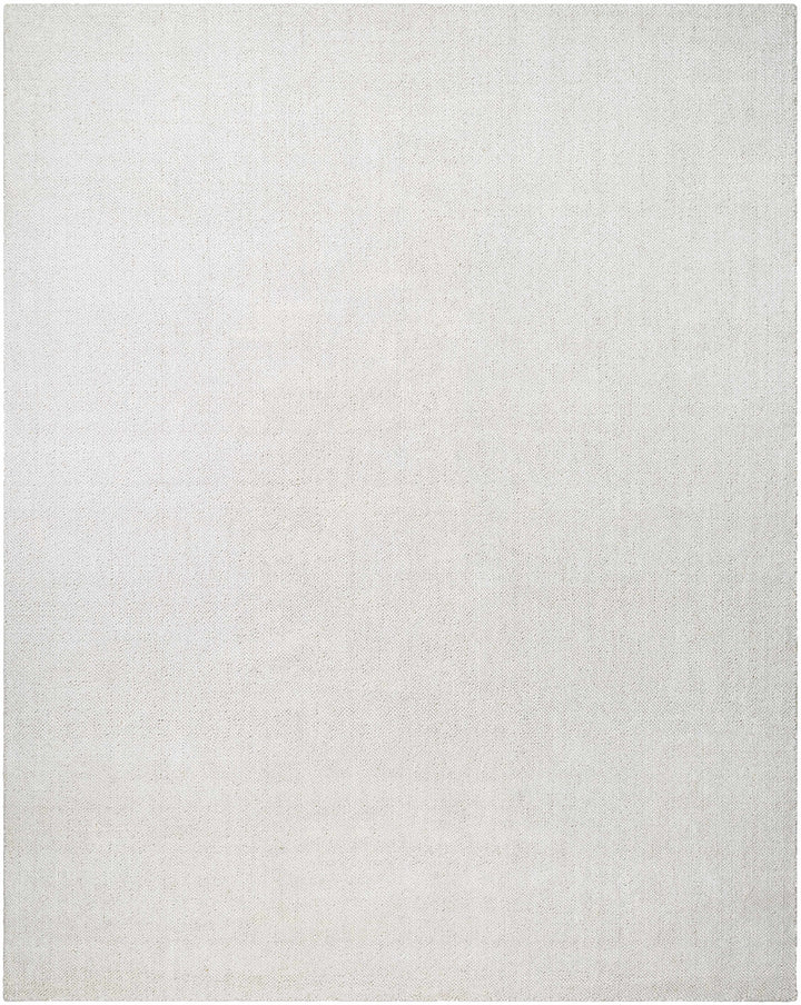Ivory Hand Loomed 100% Recycled PET Yarn Cottage Rectangle Handmade rug, Indoor use only, no fringe, non-washable.