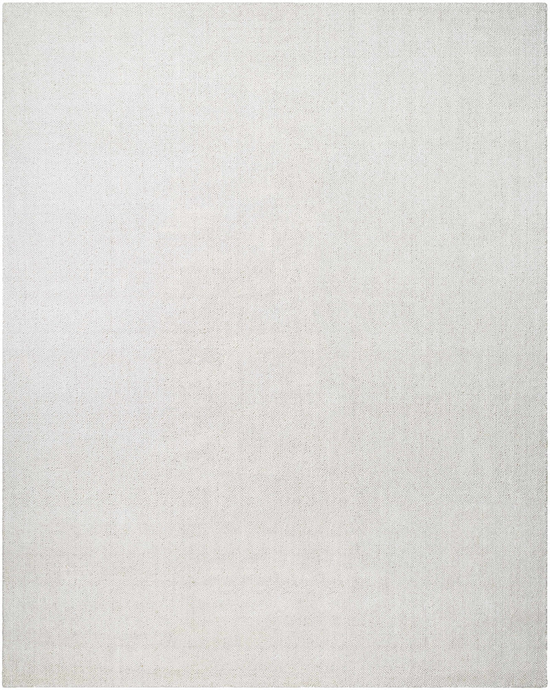 Ivory Hand Loomed 100% Recycled PET Yarn Cottage Rectangle Handmade rug, Indoor use only, no fringe, non-washable.
