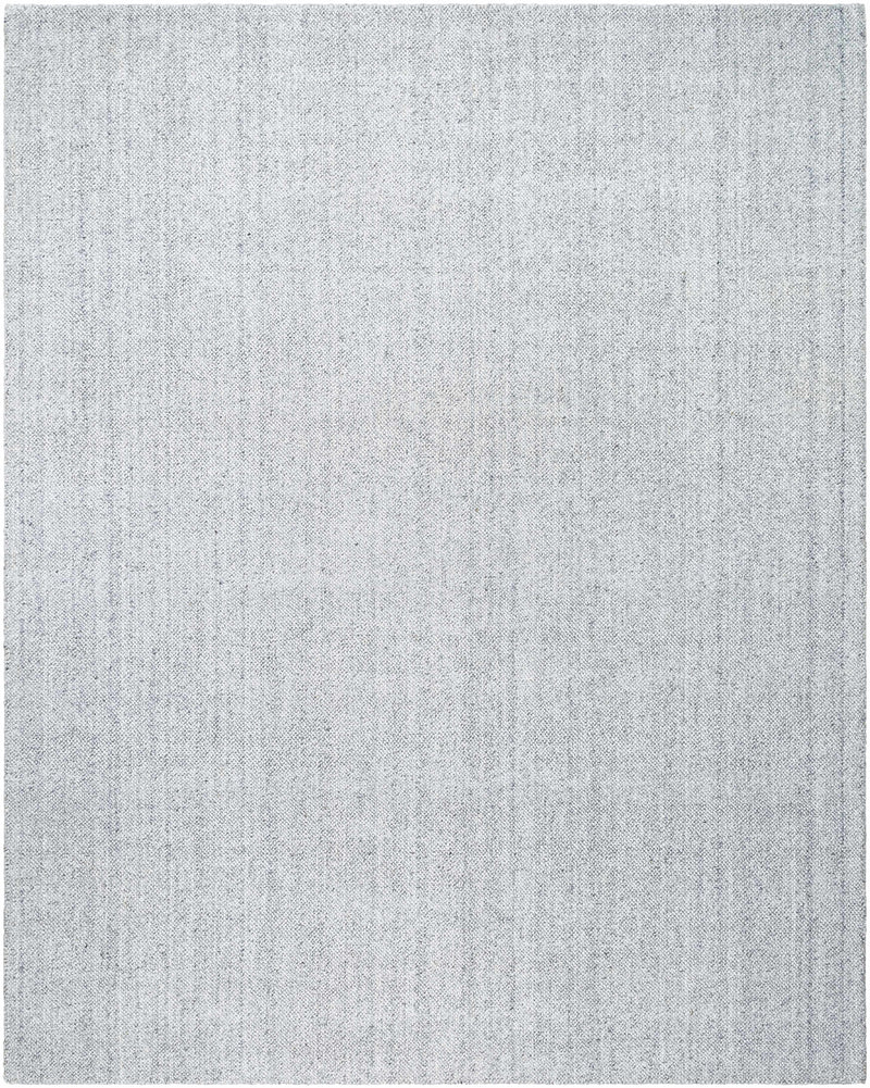 Silver Hand Loomed 100% Recycled PET Yarn Cottage Rectangle Handmade rug, Indoor use only, no fringe, non-washable.