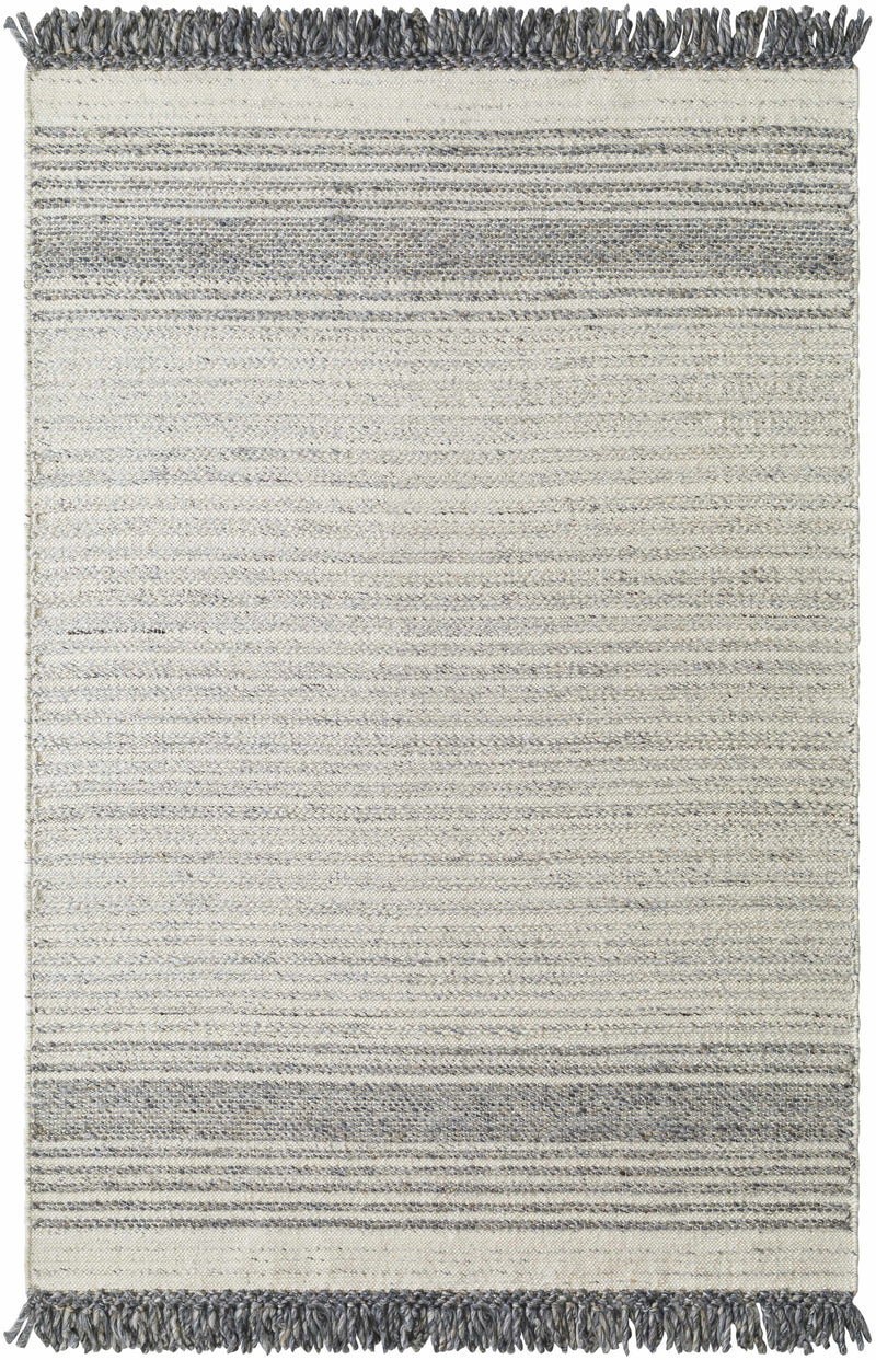Ivory Hand Woven 100% Wool Cottage Rectangle Handmade rug, Indoor use only, has fringe, non-washable.