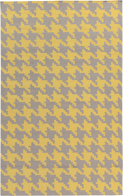 Mustard Hand Woven 100% Wool Modern Rectangle Handmade rug, Indoor use only, no fringe, non-washable.