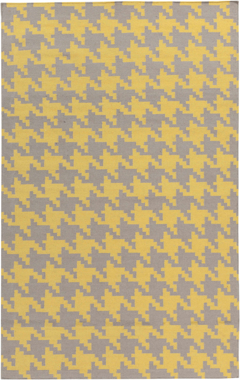 Mustard Hand Woven 100% Wool Modern Rectangle Handmade rug, Indoor use only, no fringe, non-washable.