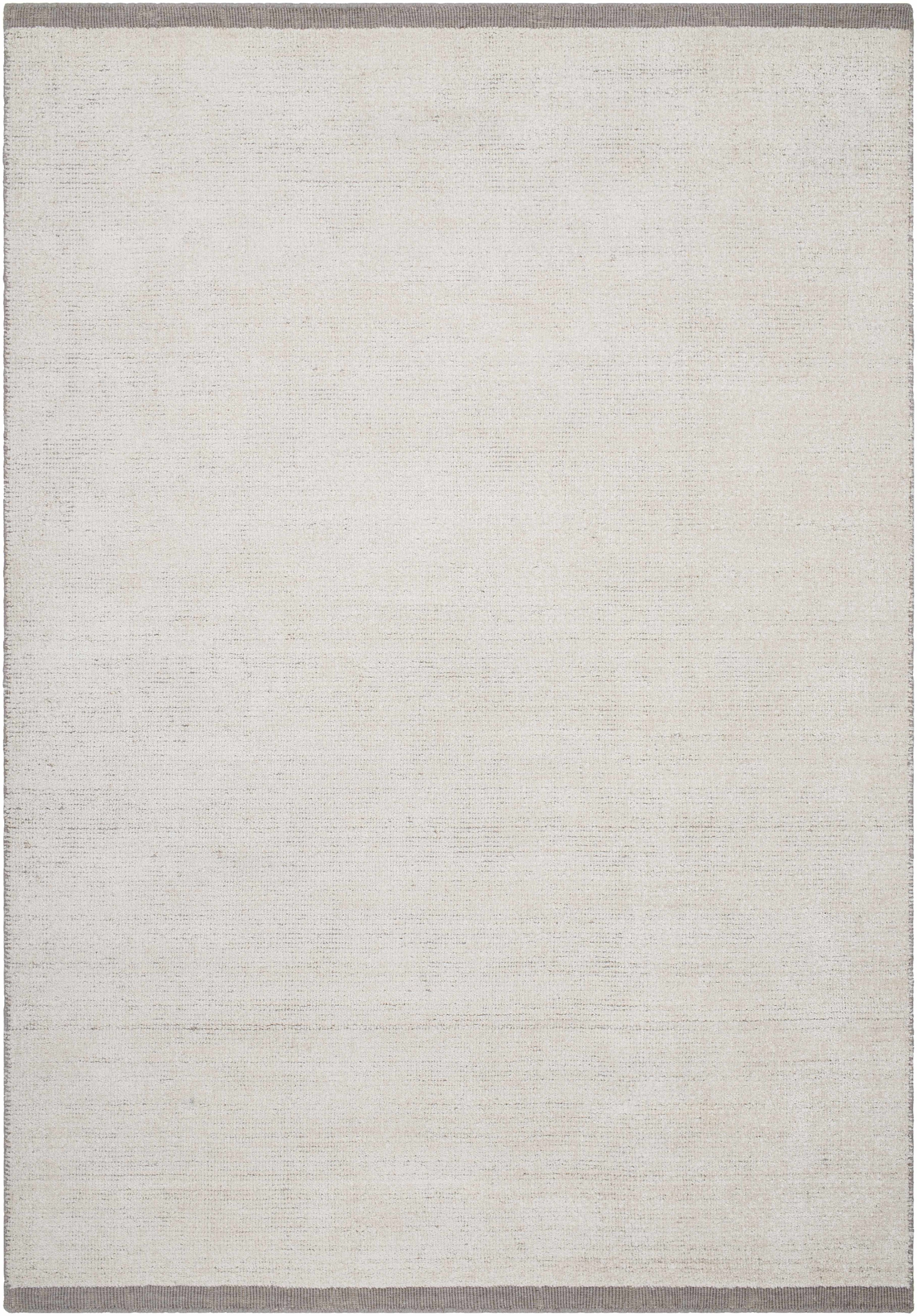 Off-White Hand Loomed 70% Viscose, 30% Wool Cottage Rectangle Handmade rug, Indoor use only, no fringe, non-washable.