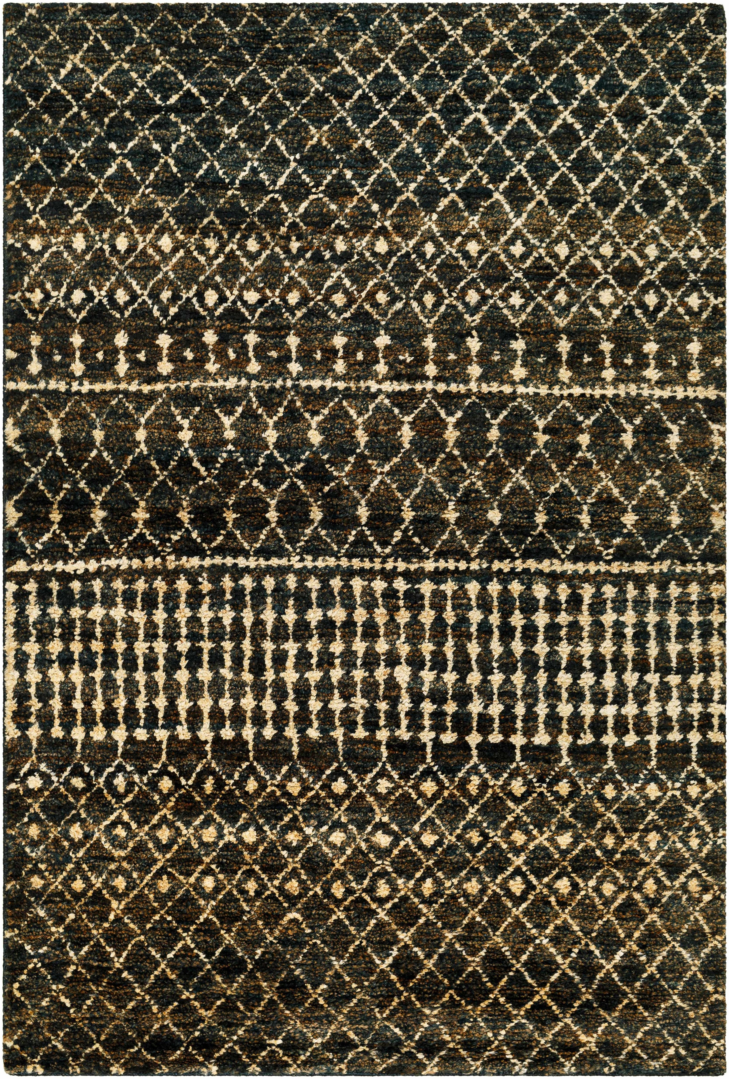 Wheat Hand Knotted 100% Jute Global Rectangle Handmade rug, Indoor use only, no fringe, non-washable.