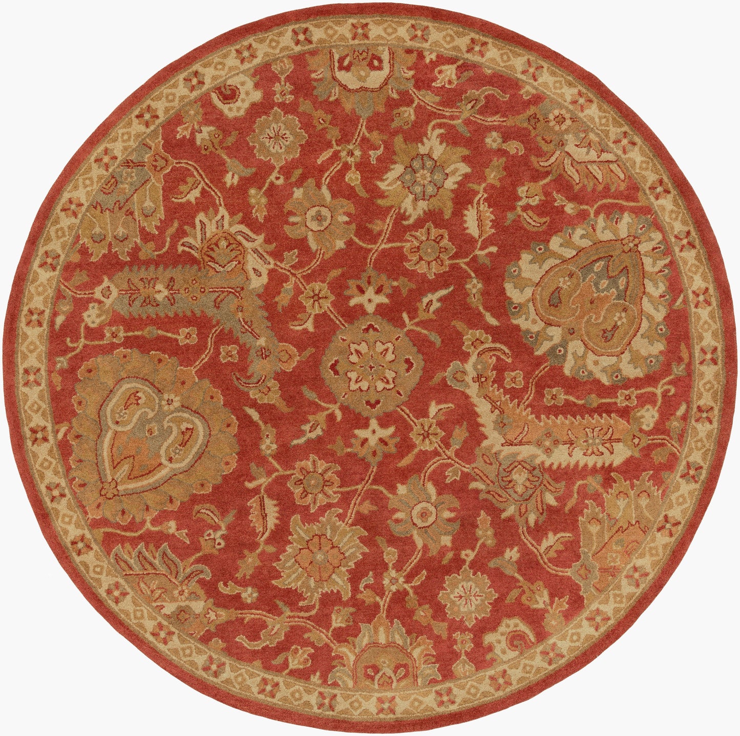 Alfombra redonda hecha a mano de 2,4 m de Ancient Treasures A-177
