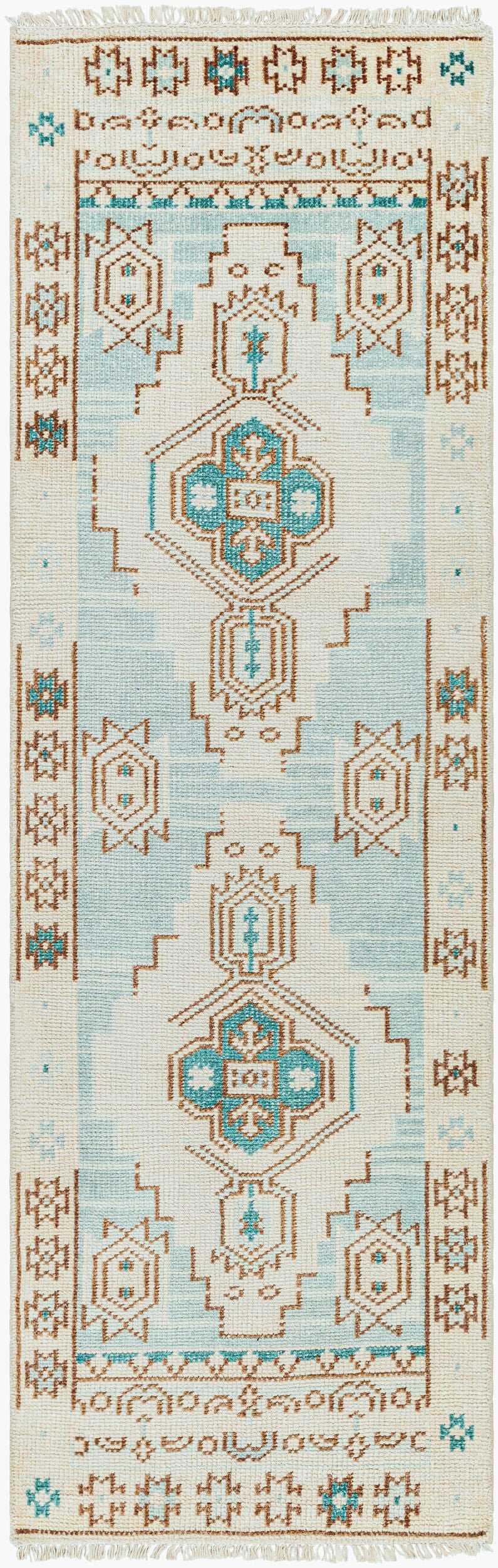 Alfombra de corredor hecha a mano Anadolu AAU-2300 de 8 pies