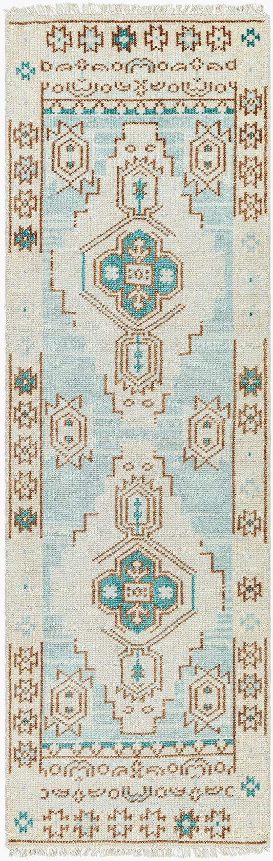 Alfombra de corredor hecha a mano Anadolu AAU-2300 de 8 pies