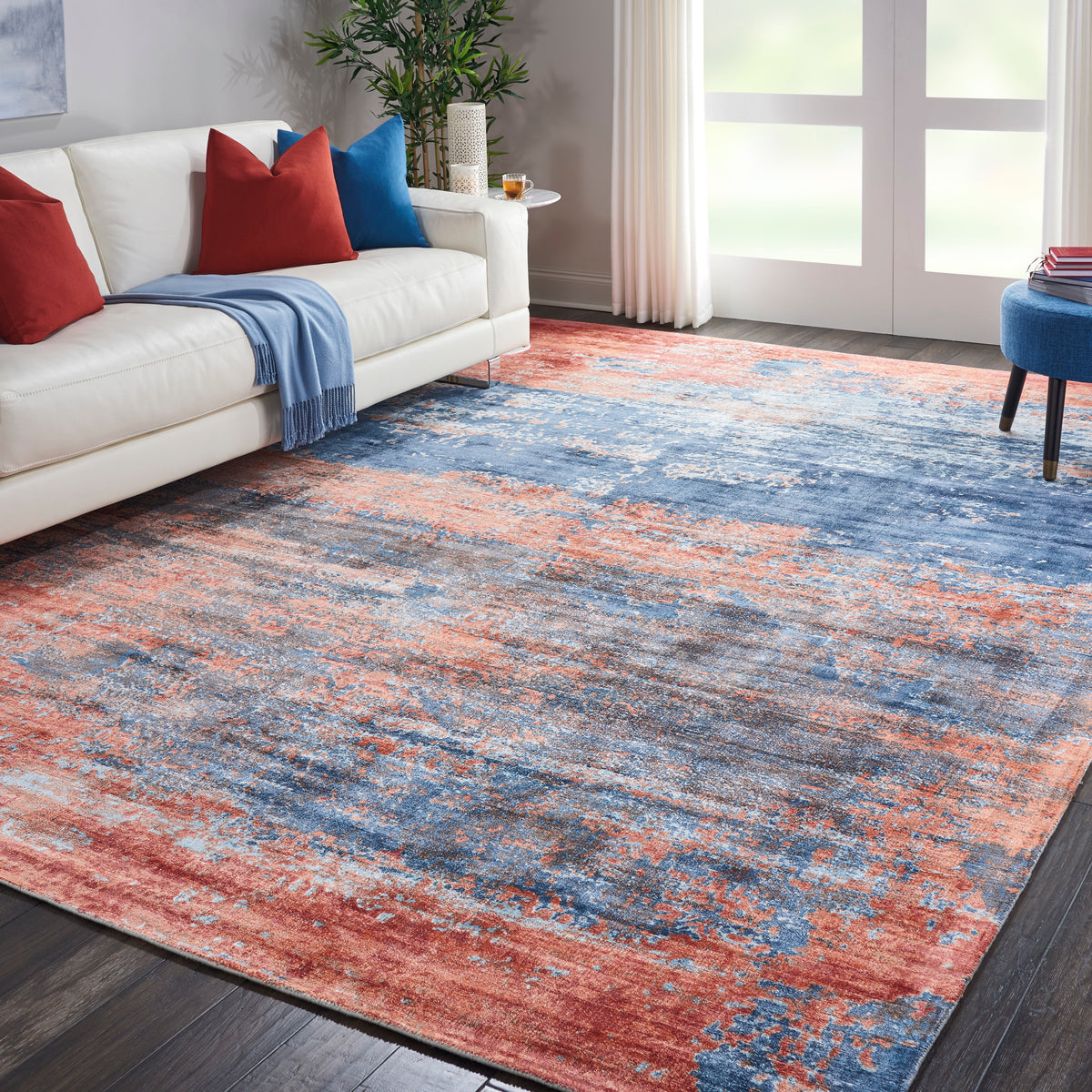 Safari Dreams KI374 Blue Brick Loomed Rug