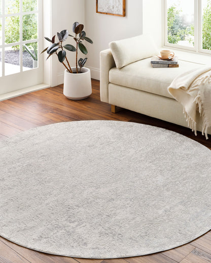 Aisha AIS-2307 6ft Round Machine Woven Area Rug