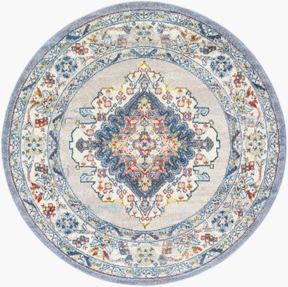 Ankara AKR-2300 5ft Round Machine Woven Area Rug