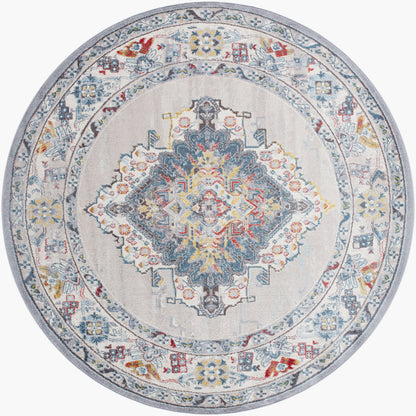 Ankara AKR-2300 8ft Round Machine Woven Area Rug