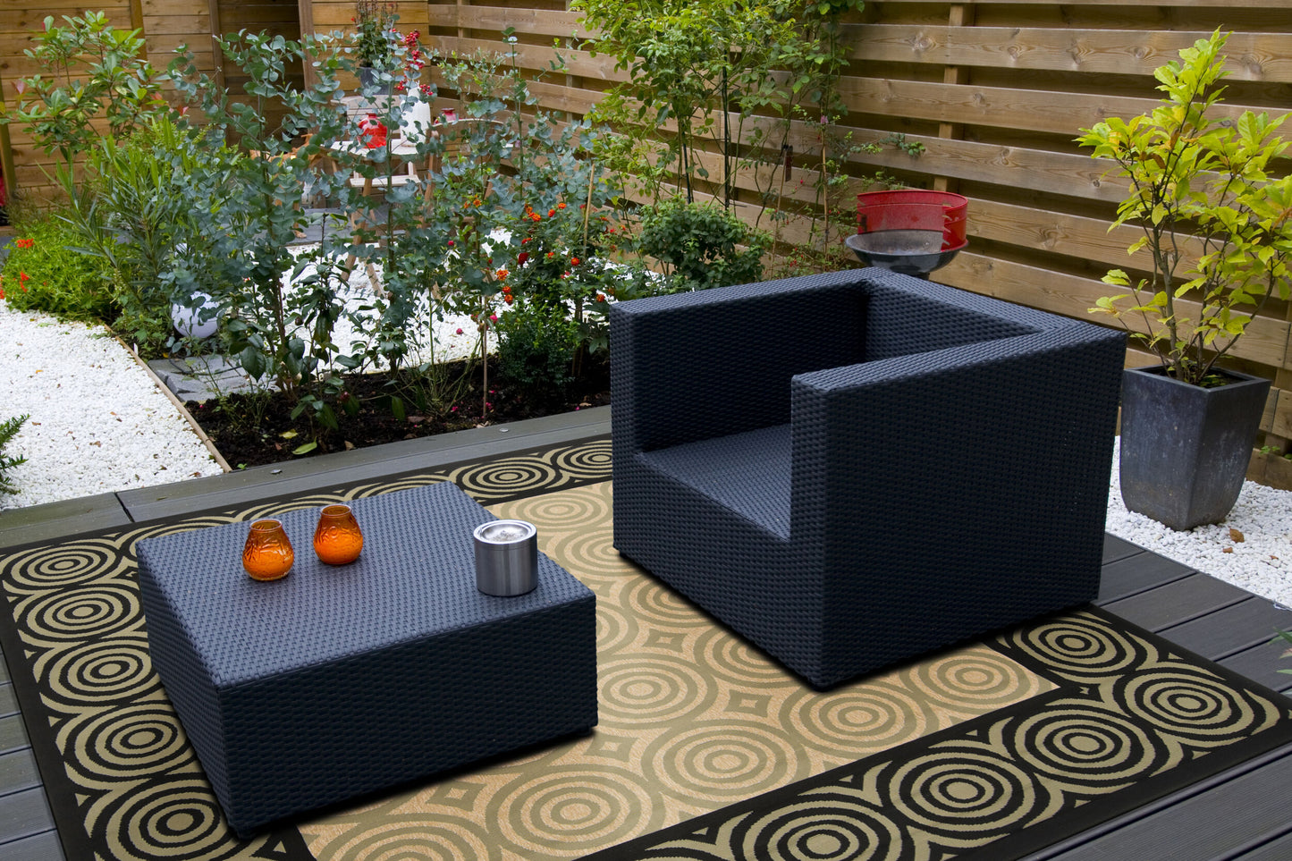 Alfombra tejida a máquina para interior y exterior Alfresco ALF-9509 de 2,7 x 3,6 m