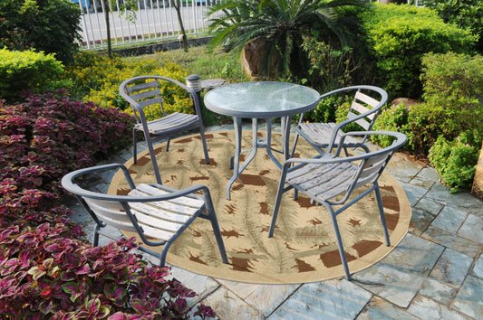 Alfombra decorativa tejida a máquina Alfresco ALF-9540 de 90 x 150 cm para interiores y exteriores