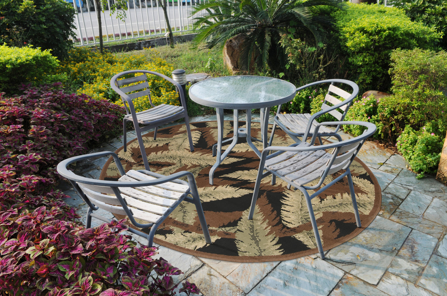 Alfombra Alfresco ALF-9541 ​​de 2,13 m, tejida a máquina, para interior y exterior