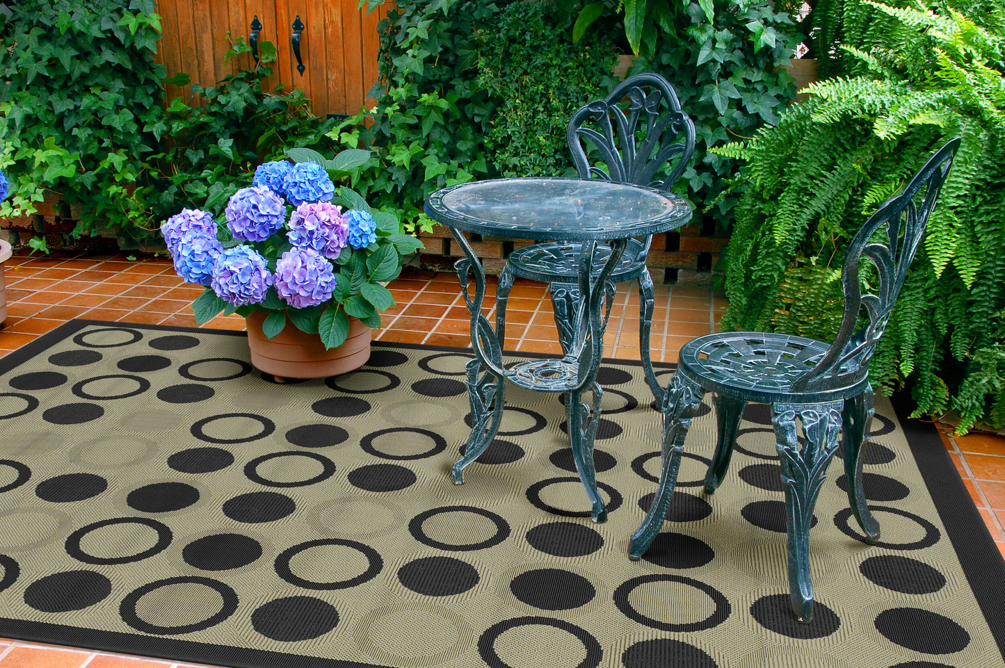 Alfombra tejida a máquina para interior y exterior Alfresco ALF-9542 de 1,52 m x 2,13 m