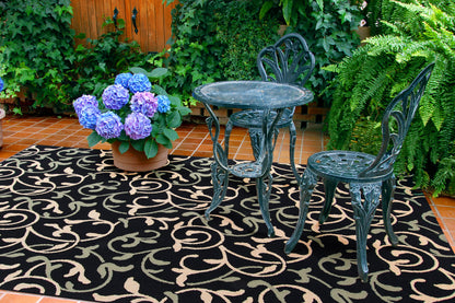 Alfombra decorativa tejida a máquina Alfresco ALF-9547 de 90 x 150 cm para interiores y exteriores