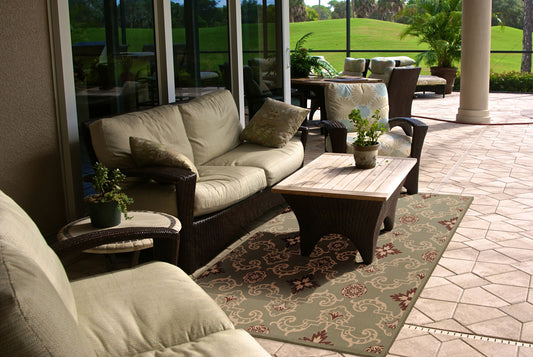 Alfombra tejida a máquina para interior y exterior Alfresco ALF-9563 de 2,7 x 3,6 m