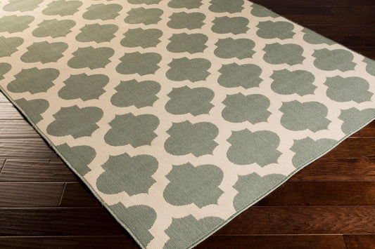 Alfombra decorativa tejida a máquina Alfresco ALF-9585 de 2' x 4' para interiores y exteriores