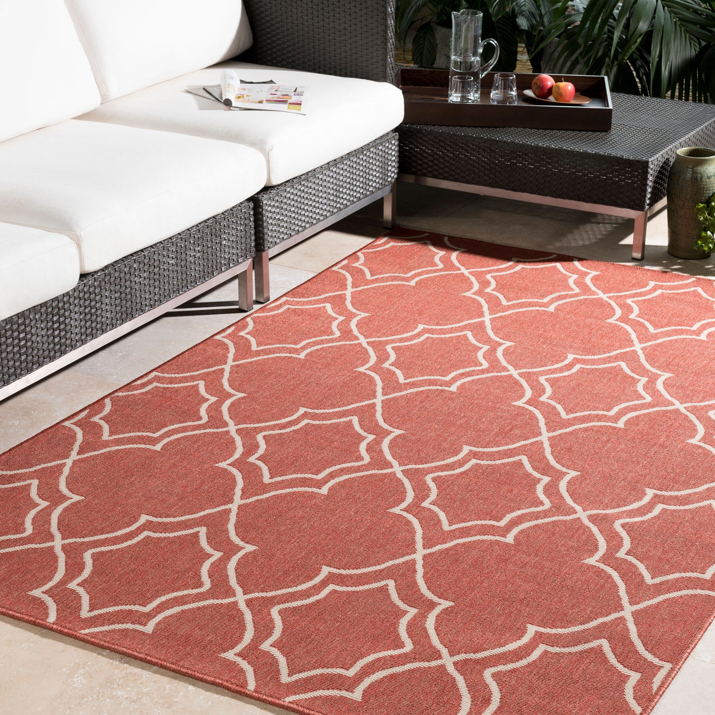 Alfresco ALF-9591 2' x 4' Machine Woven Indoor/Outdoor Accent Rug