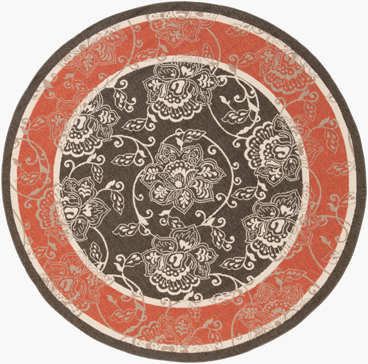 Alfresco ALF-9592 5ft Round Machine Woven Indoor/Outdoor Area Rug