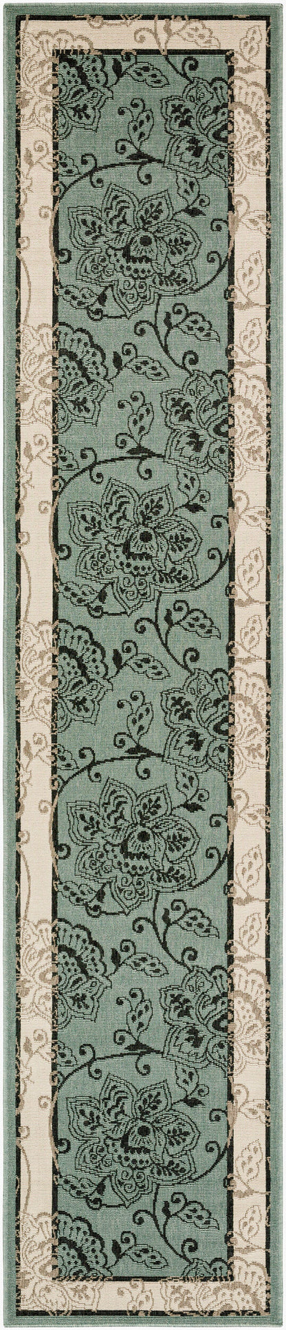 Alfresco ALF-9594 12ft Runner Machine Woven Indoor/Outdoor Runner Rug