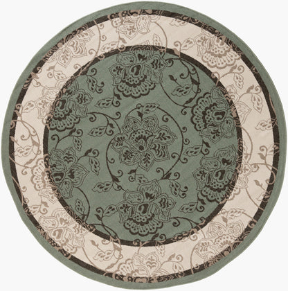 Alfresco ALF-9594 5ft Round Machine Woven Indoor/Outdoor Area Rug