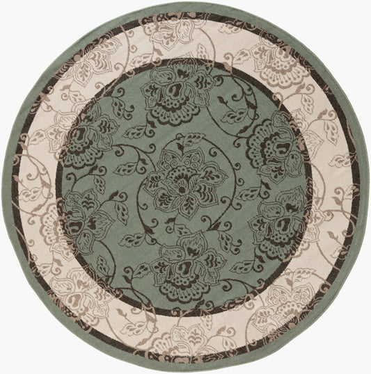 Alfresco ALF-9594 5ft Round Machine Woven Indoor/Outdoor Area Rug