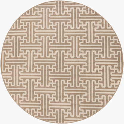 Alfresco ALF-9599 7ft Round Machine Woven Indoor/Outdoor Area Rug