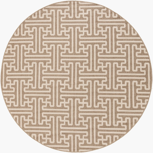 Alfresco ALF-9599 7ft Round Machine Woven Indoor/Outdoor Area Rug