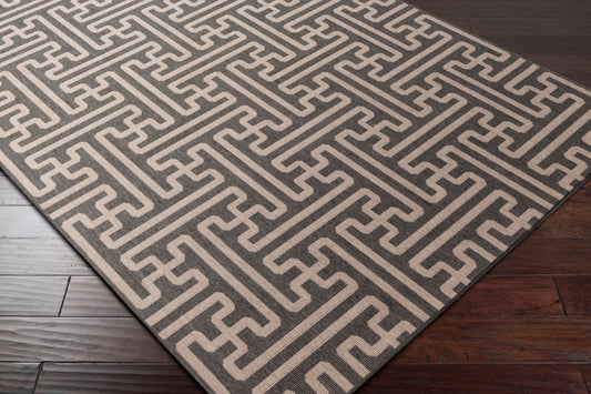 Alfombra redonda tejida a máquina Alfresco ALF-9604 de 2,13 m para interior y exterior