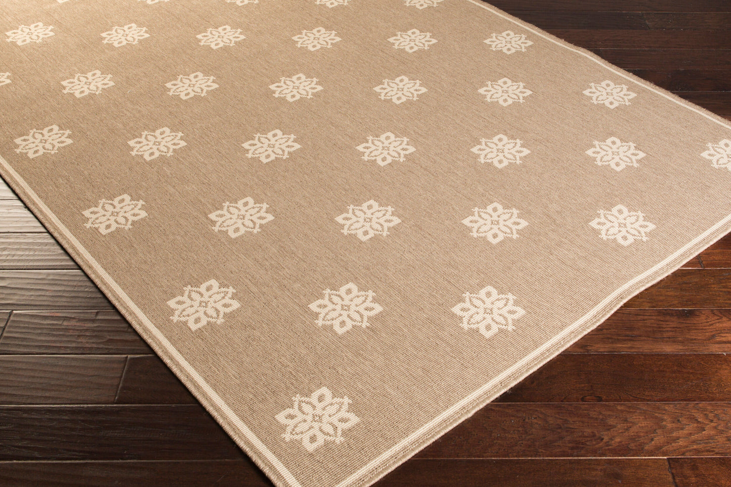 Alfombra decorativa tejida a máquina Alfresco ALF-9607 de 2' x 4' para interiores y exteriores