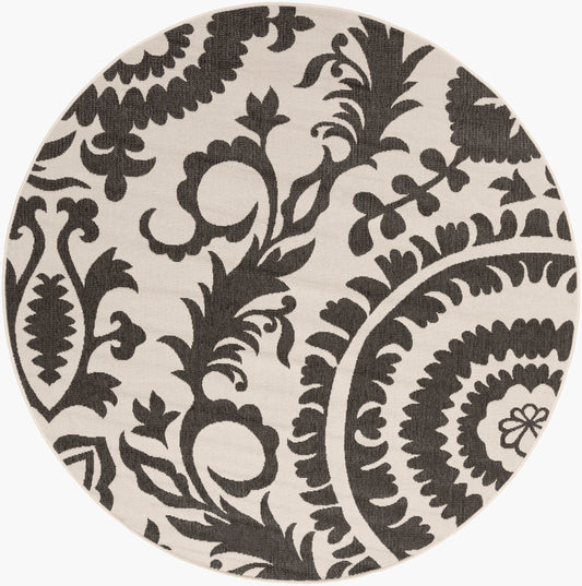 Alfresco ALF-9612 9ft Round Machine Woven Indoor/Outdoor Area Rug
