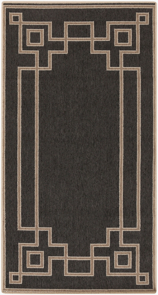 Alfombra decorativa tejida a máquina Alfresco ALF-9630 de 2' x 4' para interiores y exteriores
