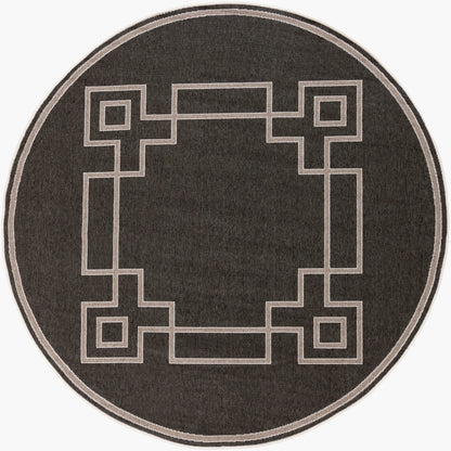 Alfresco ALF-9630 7ft Round Machine Woven Indoor/Outdoor Area Rug