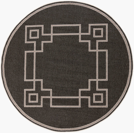 Alfresco ALF-9630 7ft Round Machine Woven Indoor/Outdoor Area Rug