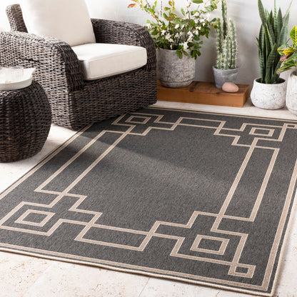 Alfresco ALF-9630 7ft Round Machine Woven Indoor/Outdoor Area Rug