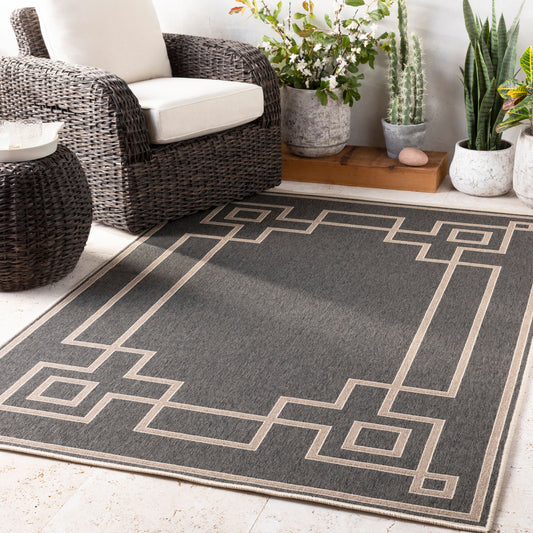 Alfresco ALF-9630 7ft Round Machine Woven Indoor/Outdoor Area Rug
